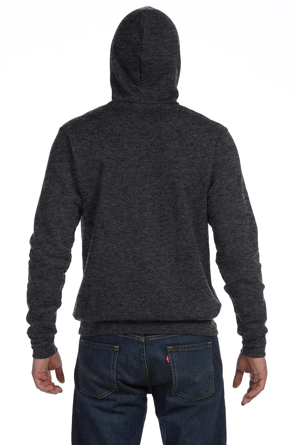 Bella   Canvas Mens Sponge Fleece Hooded Sweatshirt Hoodie w/ Pouch Pocket - Heather Dark Grey