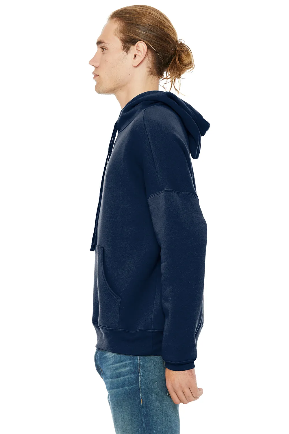 Bella   Canvas Mens Sponge Fleece Hooded Sweatshirt Hoodie w/ Pouch Pocket - Navy Blue