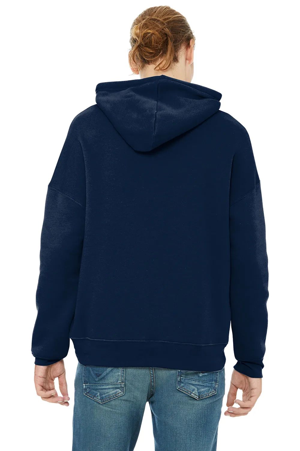 Bella   Canvas Mens Sponge Fleece Hooded Sweatshirt Hoodie w/ Pouch Pocket - Navy Blue