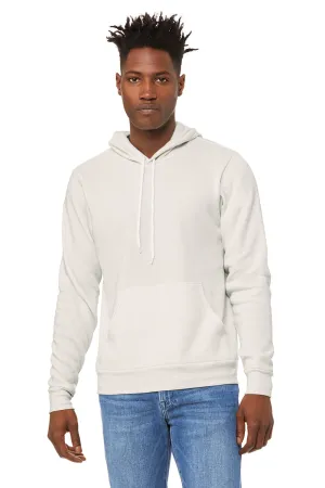 Bella   Canvas Mens Sponge Fleece Hooded Sweatshirt Hoodie w/ Pouch Pocket - Vintage White