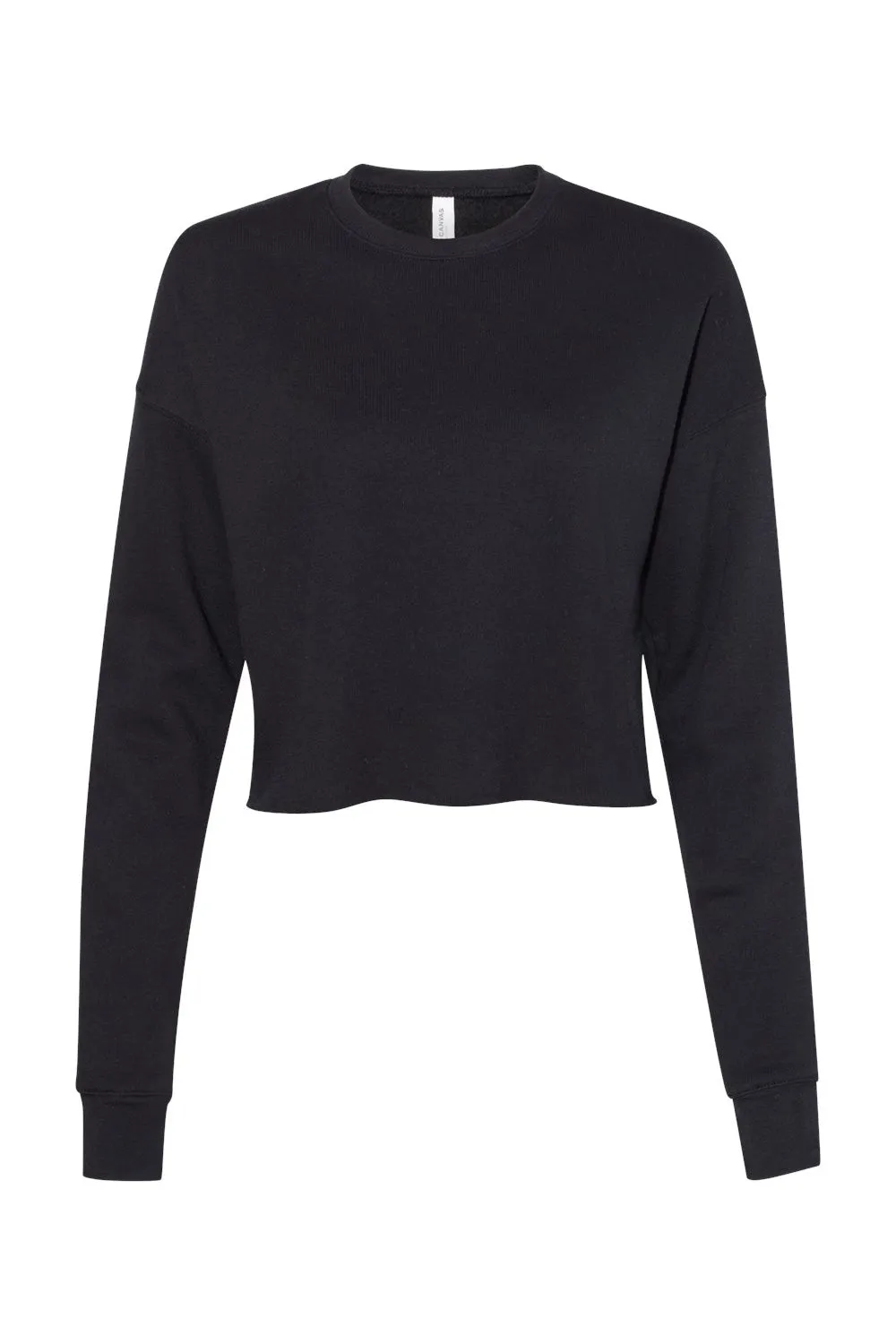 Bella   Canvas Womens Cropped Fleece Crewneck Sweatshirt - Black