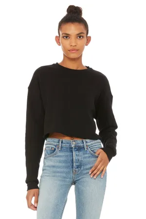Bella   Canvas Womens Cropped Fleece Crewneck Sweatshirt - Black