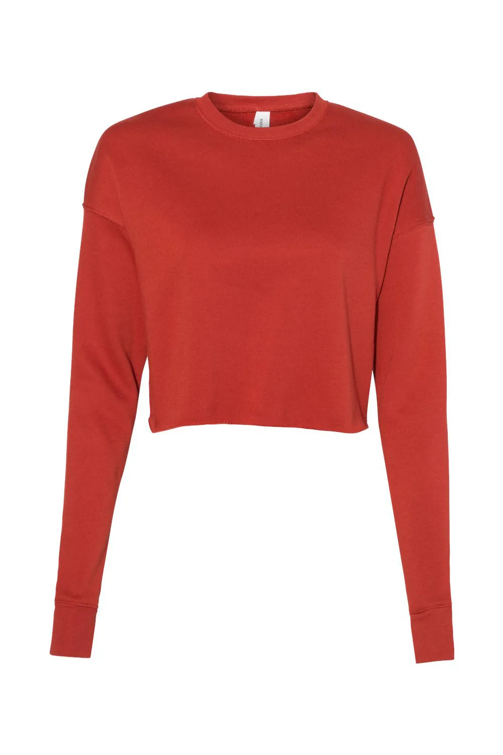 Bella   Canvas Womens Cropped Fleece Crewneck Sweatshirt - Brick Red