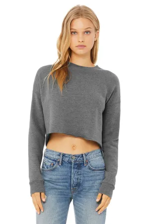Bella   Canvas Womens Cropped Fleece Crewneck Sweatshirt - Heather Deep Grey