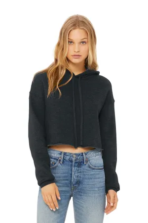 Bella   Canvas Womens Cropped Fleece Hooded Sweatshirt Hoodie - Heather Dark Grey