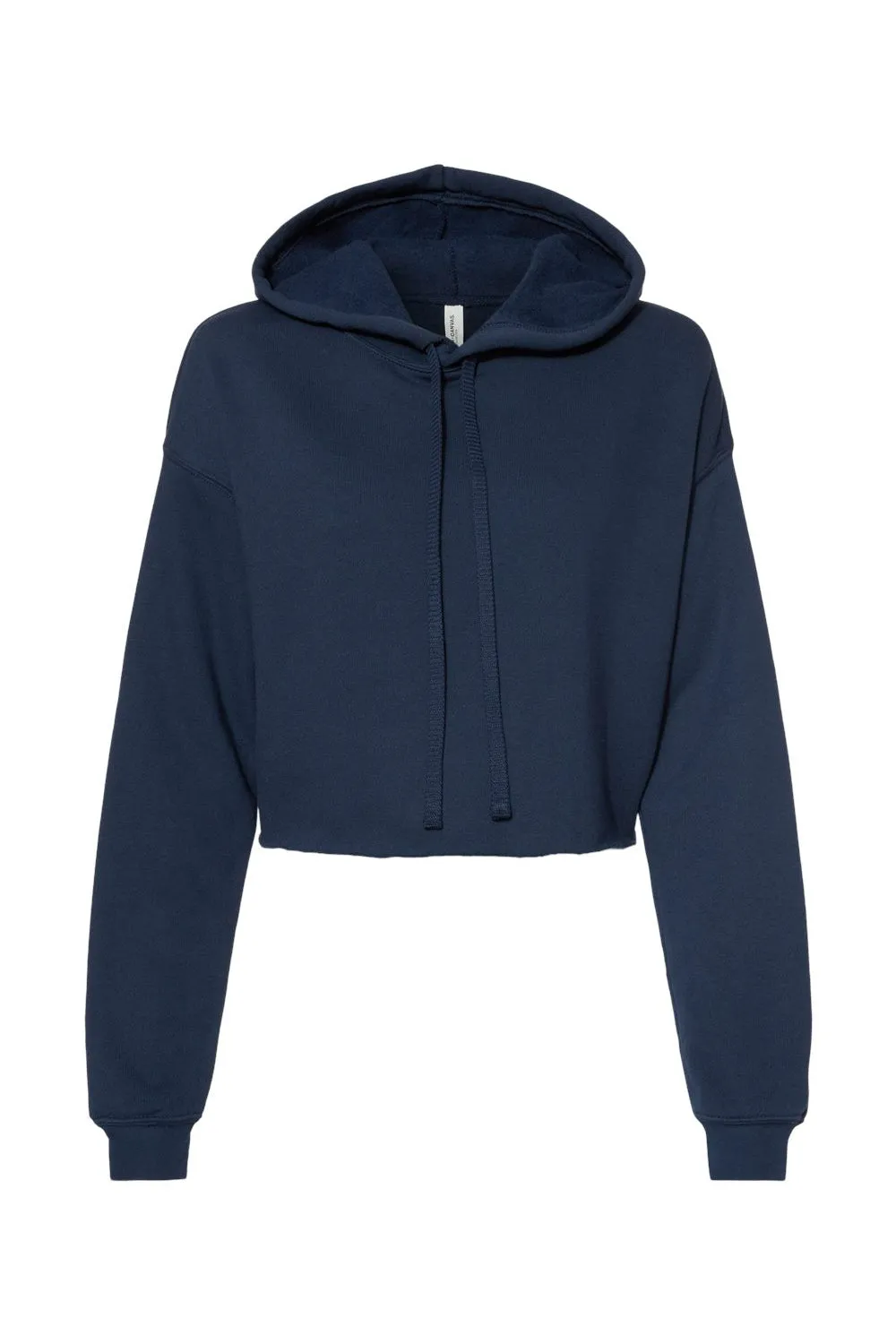 Bella   Canvas Womens Cropped Fleece Hooded Sweatshirt Hoodie - Navy Blue
