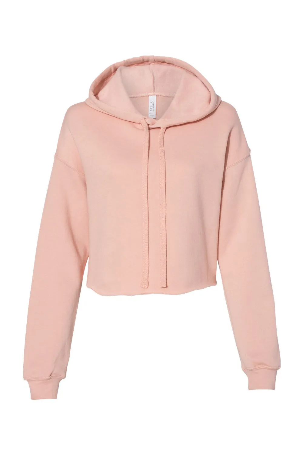 Bella   Canvas Womens Cropped Fleece Hooded Sweatshirt Hoodie - Peach