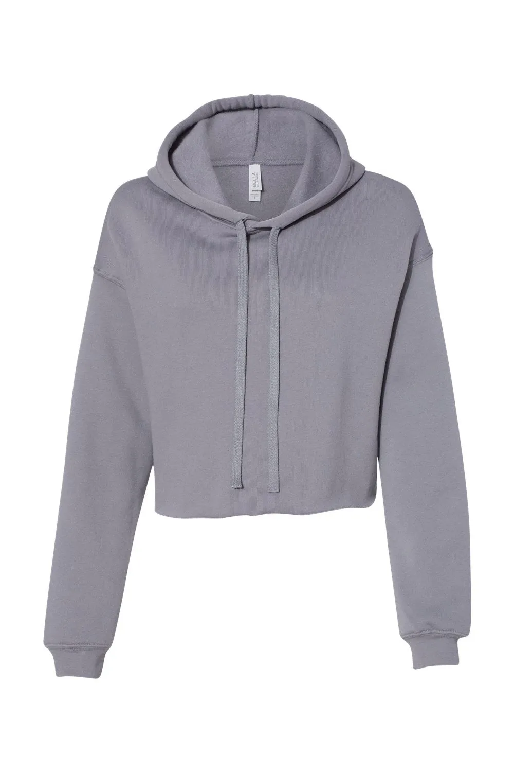 Bella   Canvas Womens Cropped Fleece Hooded Sweatshirt Hoodie - Storm Grey