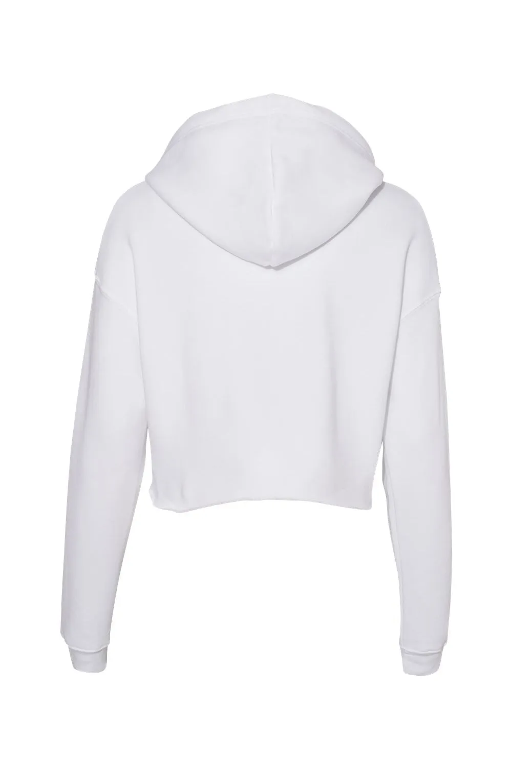 Bella   Canvas Womens Cropped Fleece Hooded Sweatshirt Hoodie - White