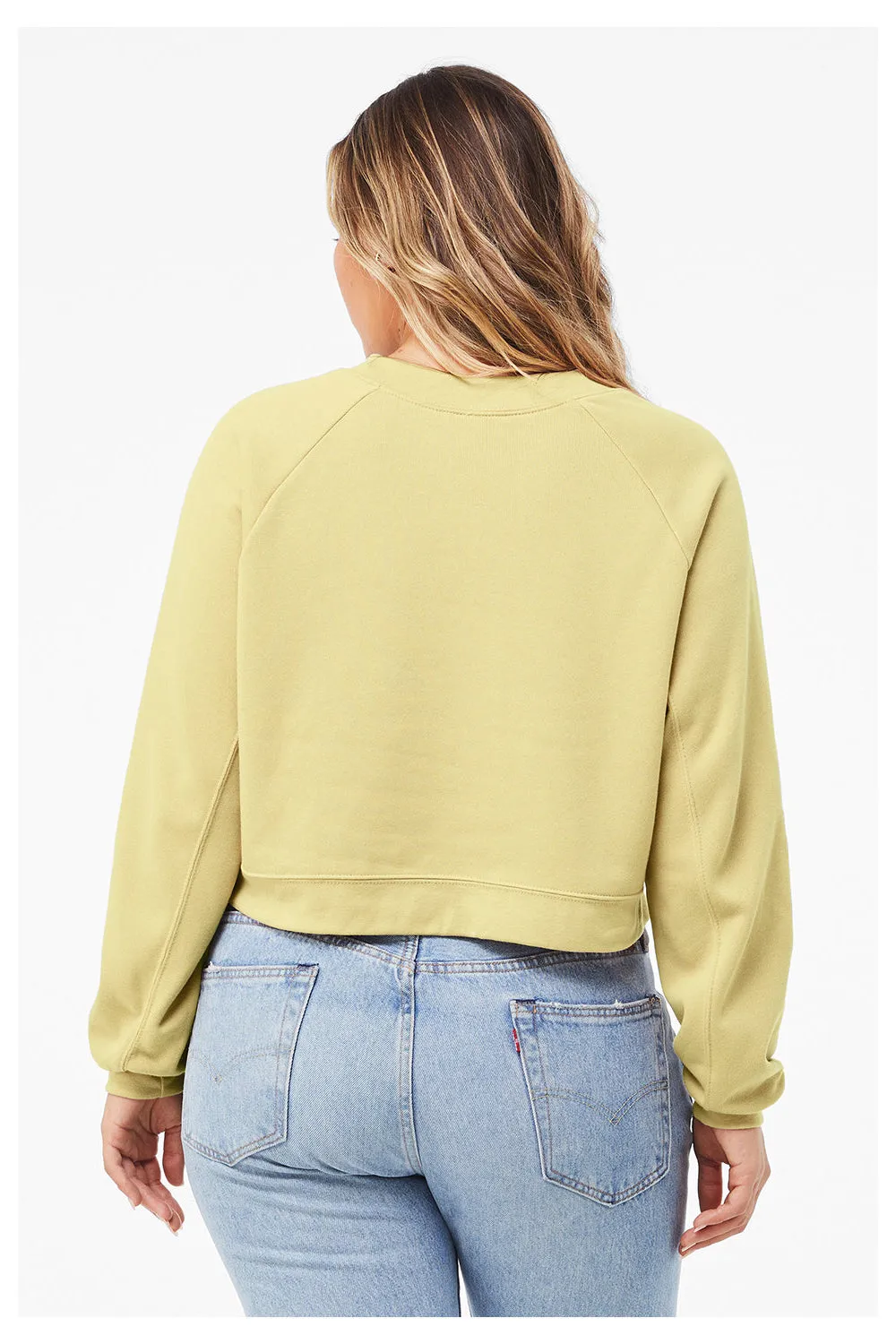 Bella   Canvas Womens Raglan Crewneck Sweatshirt - French Vanilla