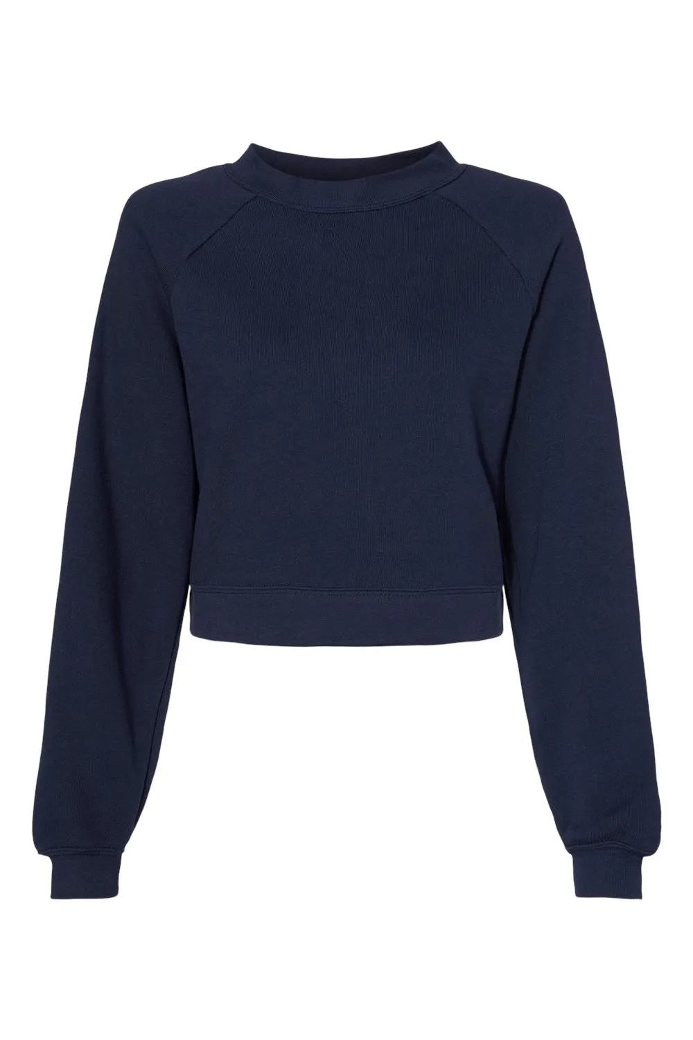 Bella   Canvas Womens Raglan Crewneck Sweatshirt - Navy Blue