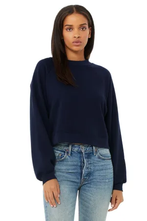 Bella   Canvas Womens Raglan Crewneck Sweatshirt - Navy Blue