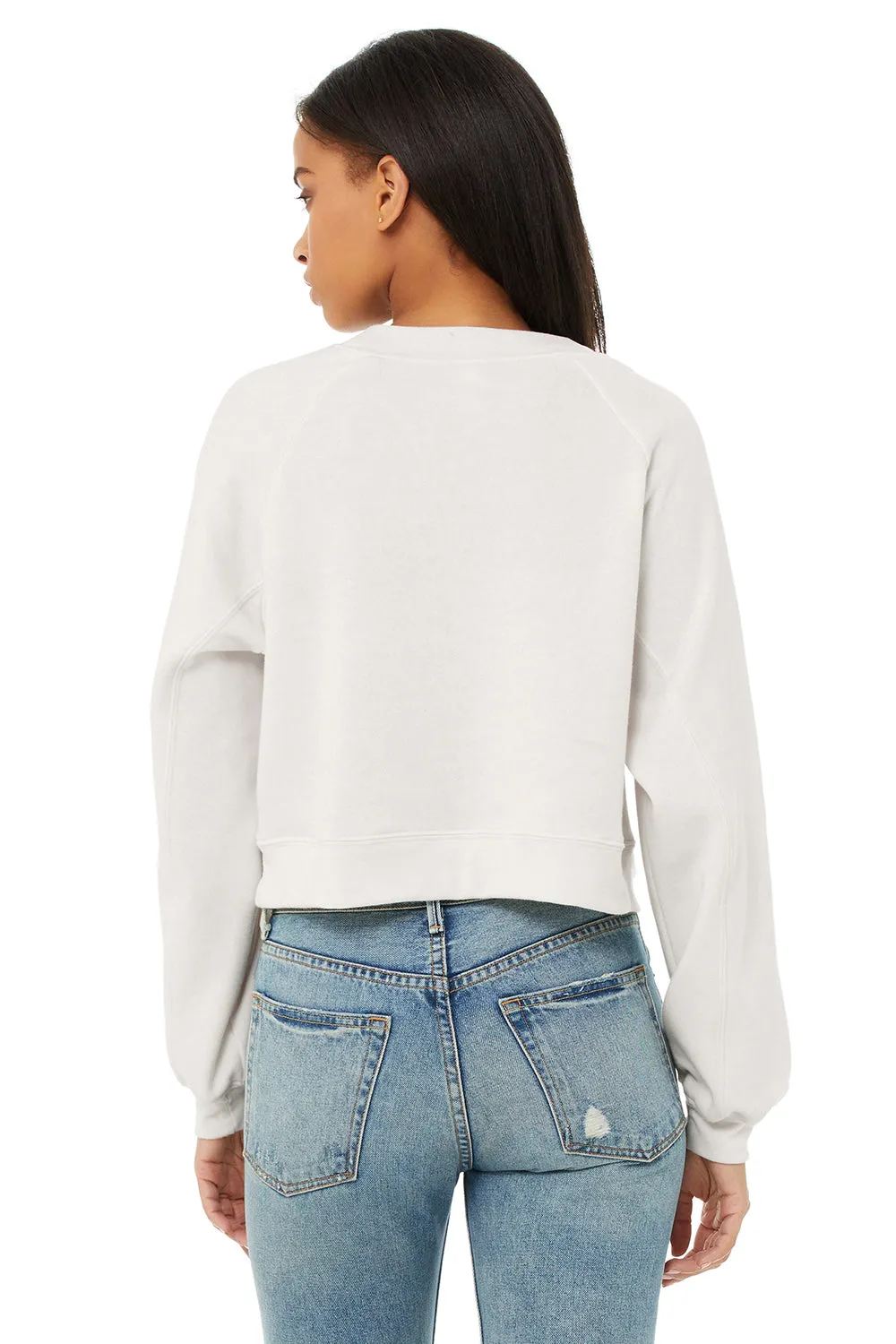 Bella   Canvas Womens Raglan Crewneck Sweatshirt - Vintage White