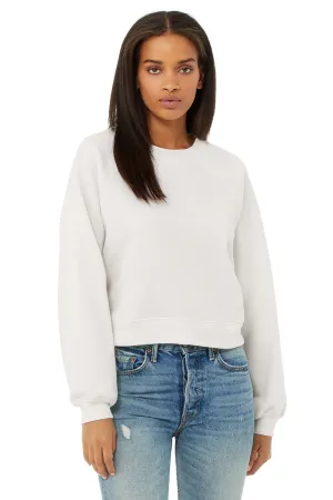 Bella   Canvas Womens Raglan Crewneck Sweatshirt - Vintage White