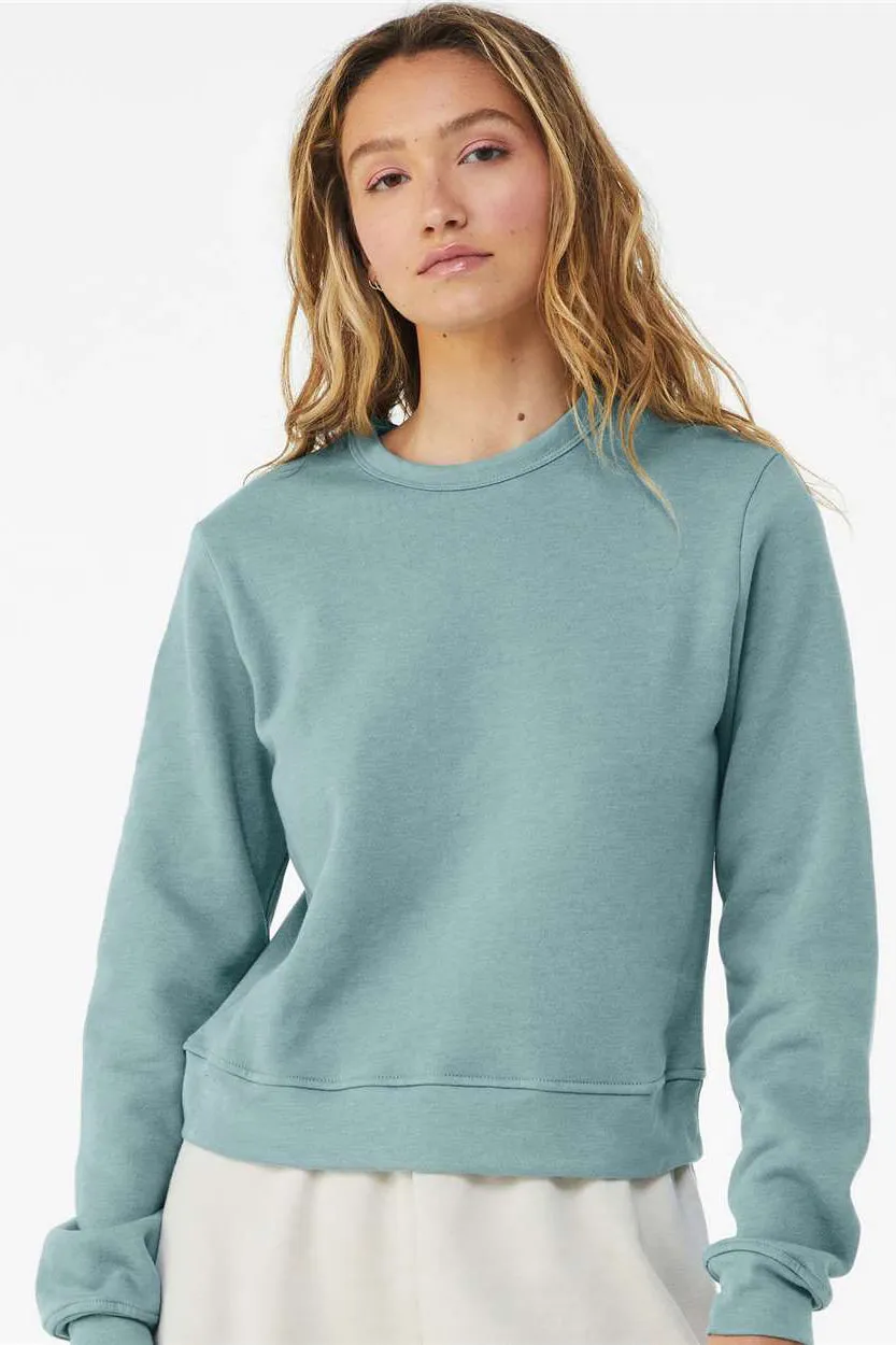 Bella   Canvas Womens Sponge Fleece Classic Crewneck Sweatshirt - Heather Blue Lagoon