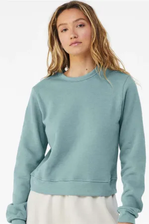 Bella   Canvas Womens Sponge Fleece Classic Crewneck Sweatshirt - Heather Blue Lagoon