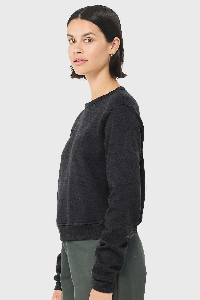 Bella   Canvas Womens Sponge Fleece Classic Crewneck Sweatshirt - Heather Dark Grey