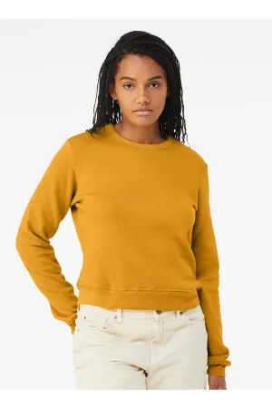 Bella   Canvas Womens Sponge Fleece Classic Crewneck Sweatshirt - Heather Mustard