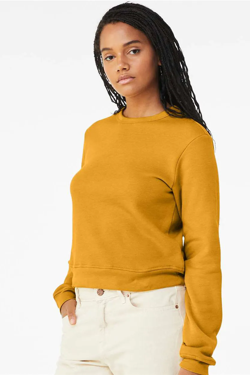 Bella   Canvas Womens Sponge Fleece Classic Crewneck Sweatshirt - Heather Mustard