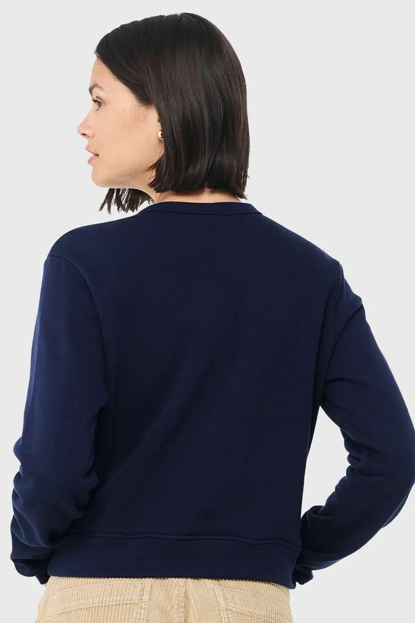 Bella   Canvas Womens Sponge Fleece Classic Crewneck Sweatshirt - Navy Blue