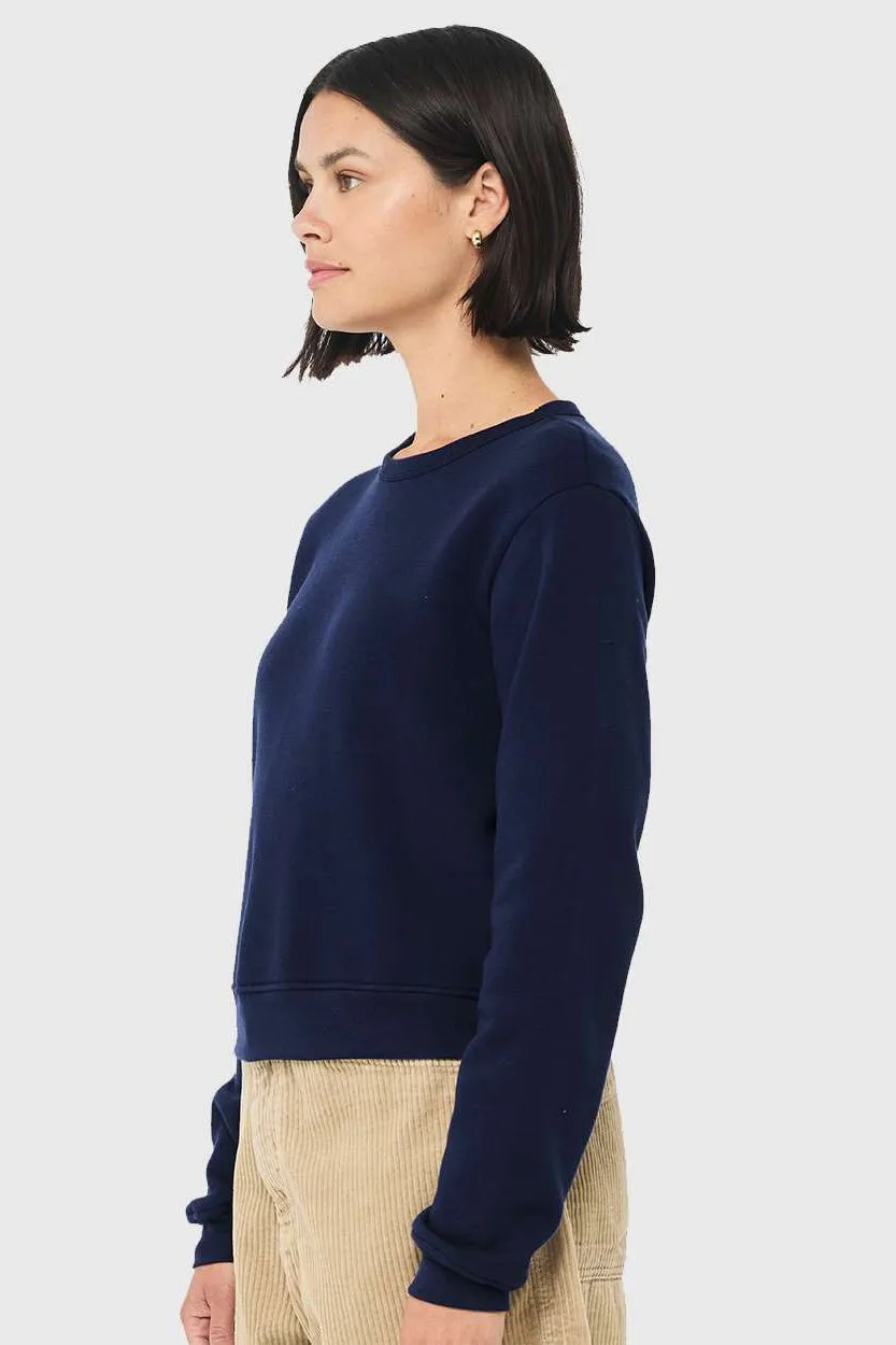 Bella   Canvas Womens Sponge Fleece Classic Crewneck Sweatshirt - Navy Blue