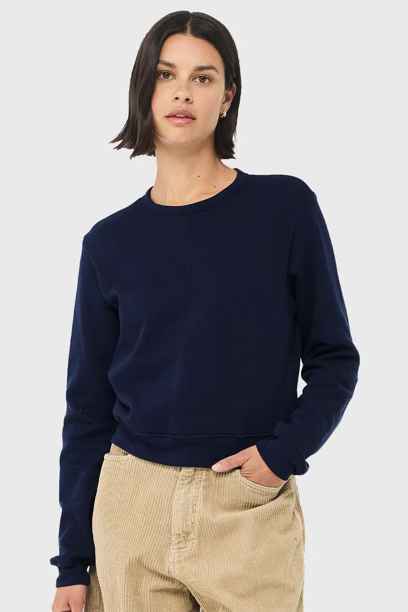 Bella   Canvas Womens Sponge Fleece Classic Crewneck Sweatshirt - Navy Blue