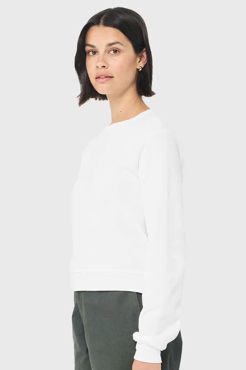 Bella   Canvas Womens Sponge Fleece Classic Crewneck Sweatshirt - White