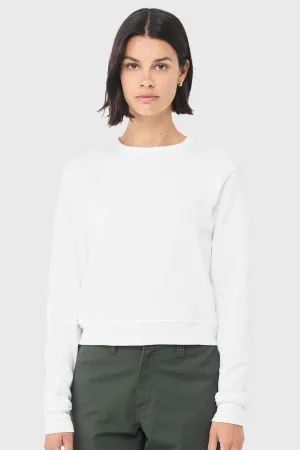 Bella   Canvas Womens Sponge Fleece Classic Crewneck Sweatshirt - White