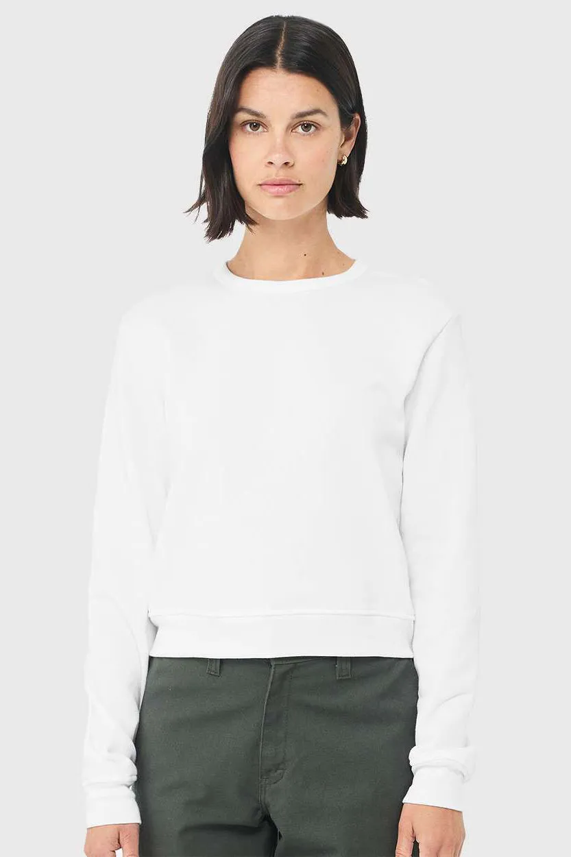 Bella   Canvas Womens Sponge Fleece Classic Crewneck Sweatshirt - White
