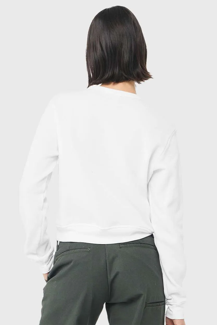 Bella   Canvas Womens Sponge Fleece Classic Crewneck Sweatshirt - White