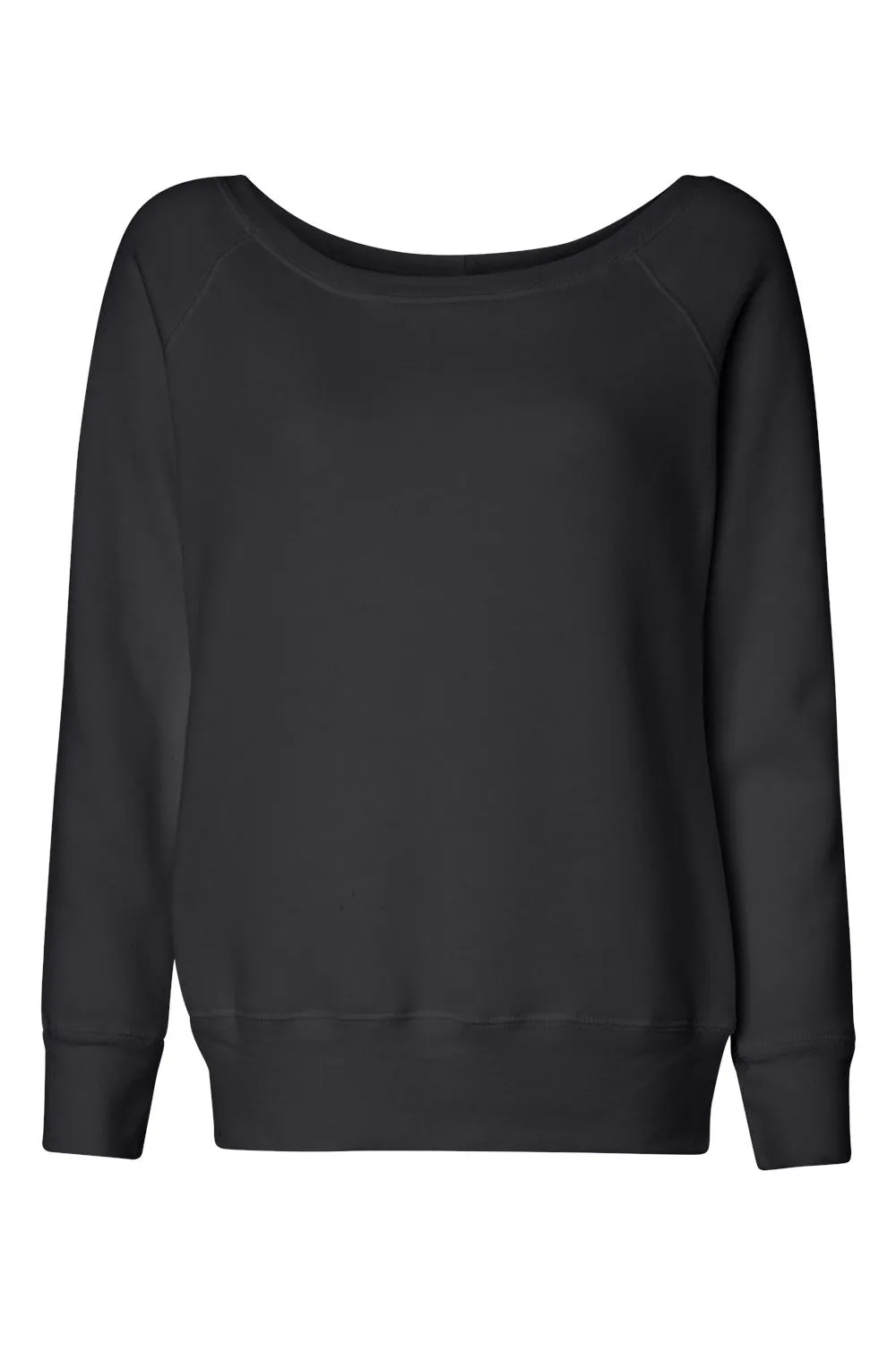 Bella   Canvas Womens Sponge Fleece Wide Neck Sweatshirt - Solid Black