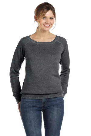 Bella   Canvas Womens Sponge Fleece Wide Neck Sweatshirt - Solid Black