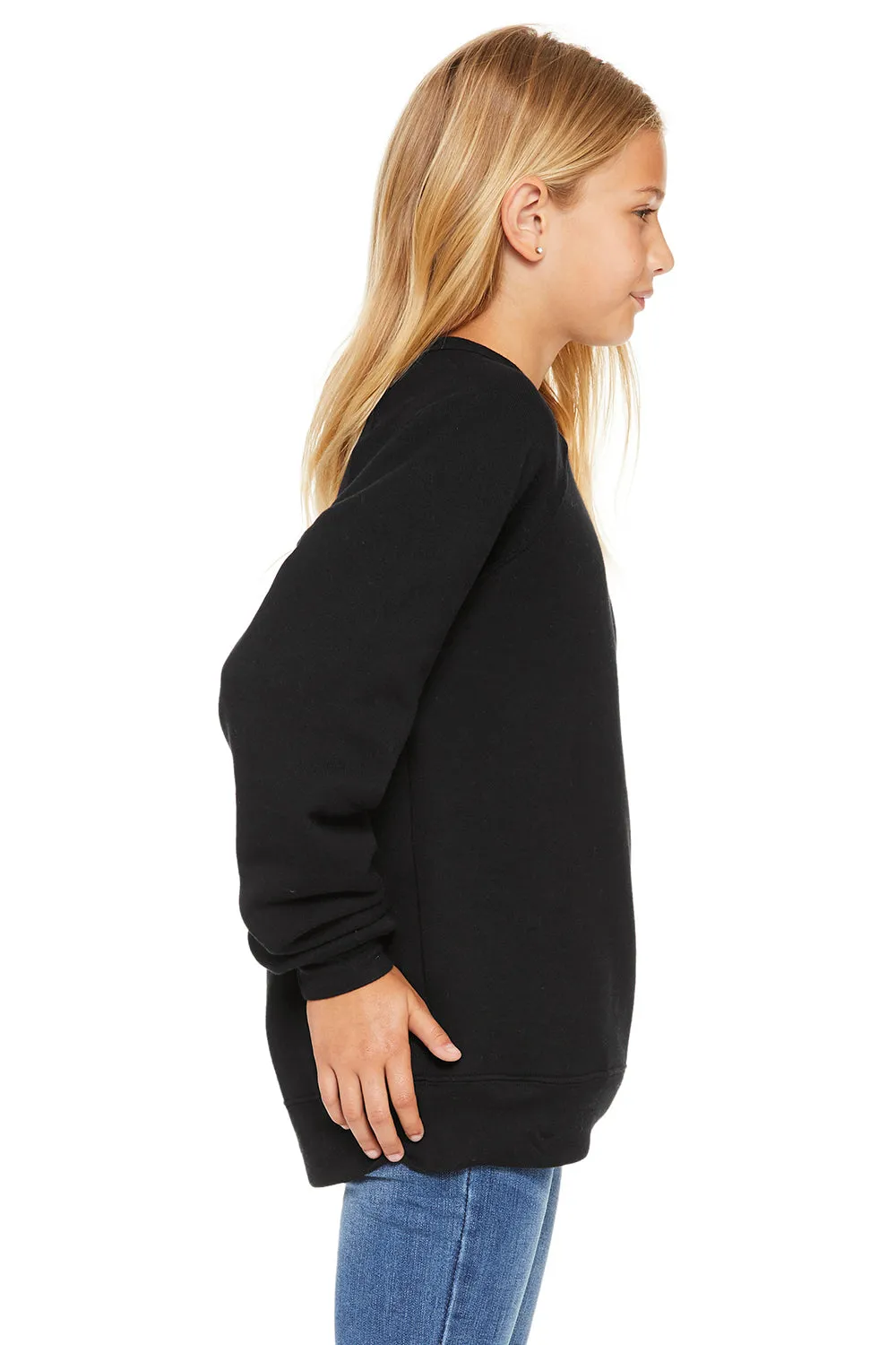 Bella   Canvas Youth Sponge Fleece Crewneck Sweatshirt - Black