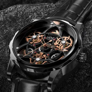 Black Gold Trend Three Dimensional Watch Personality Gear Gyro Season To Run Watch Men 