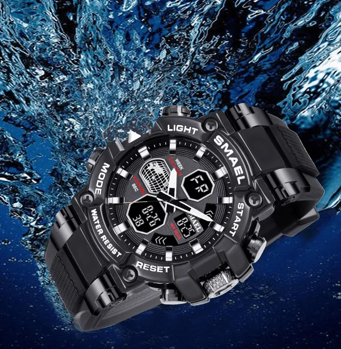 Brand Men's Sports Fashion Fitness Watch Dual 