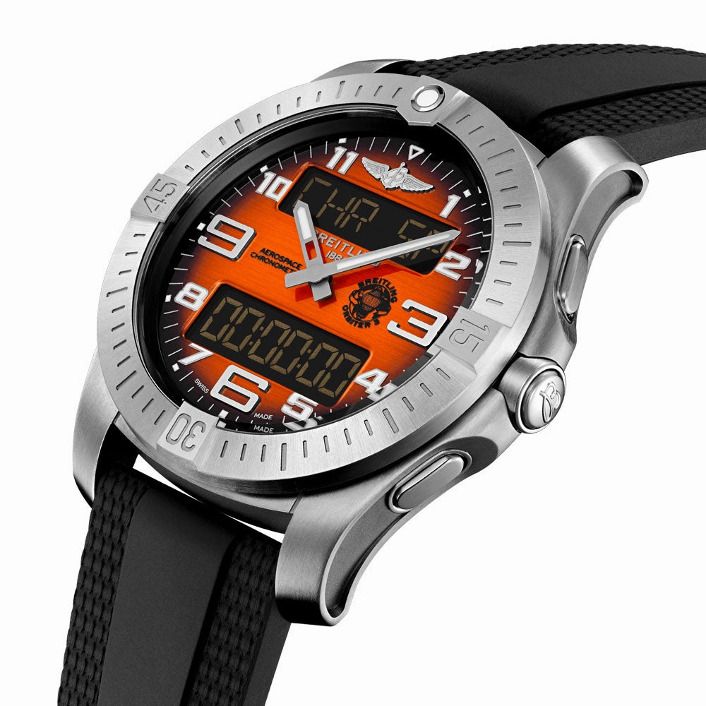 Breitling Aerospace B70 Orbiter 25th Anniversary Edition 43mm Orange Dial Titanium Gents Quartz Watch EB70101A1O1S1