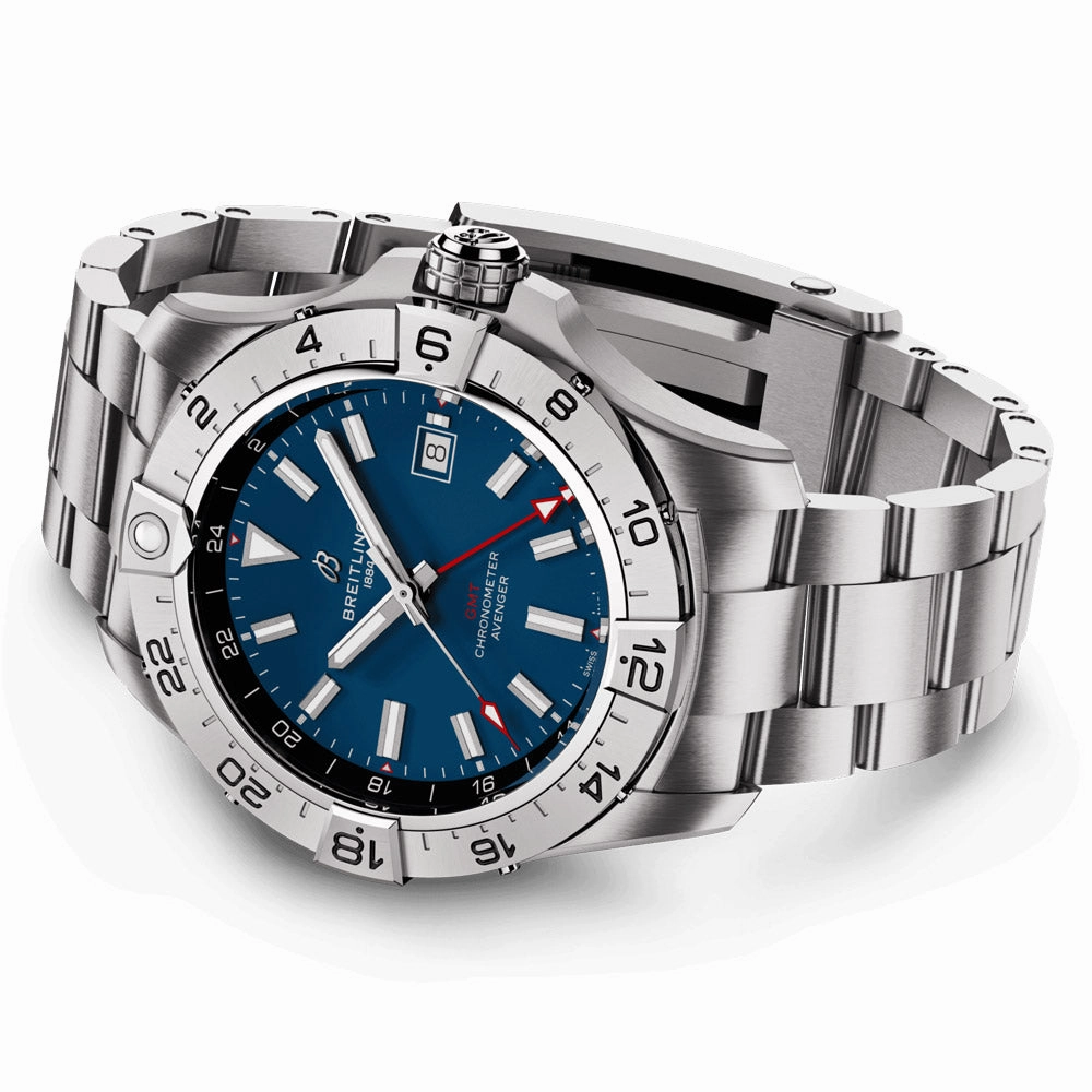 Breitling Avenger 44mm GMT Blue Dial Automatic Gents Watch A32320101C1A1