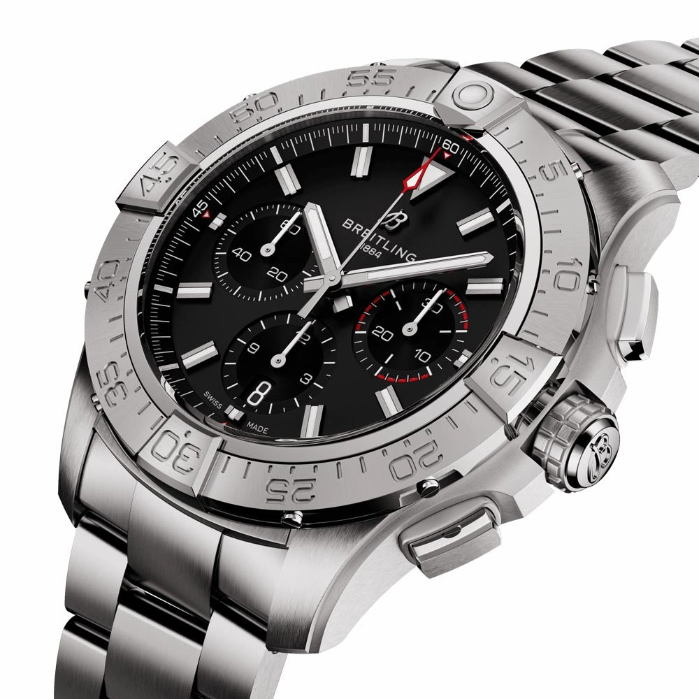 Breitling Avenger B01 Chronograph 44mm Black Dial Automatic Gents Watch AB0147101B1A1