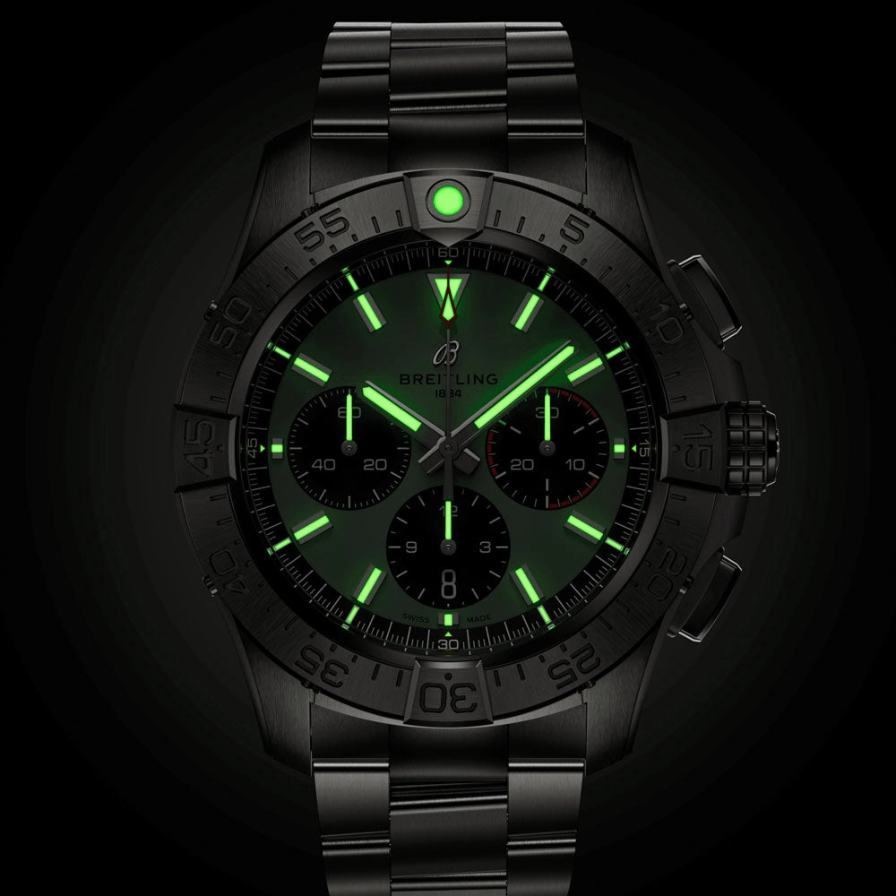 Breitling Avenger B01 Chronograph 44mm Green Dial Automatic Gents Watch AB0147101L1A1