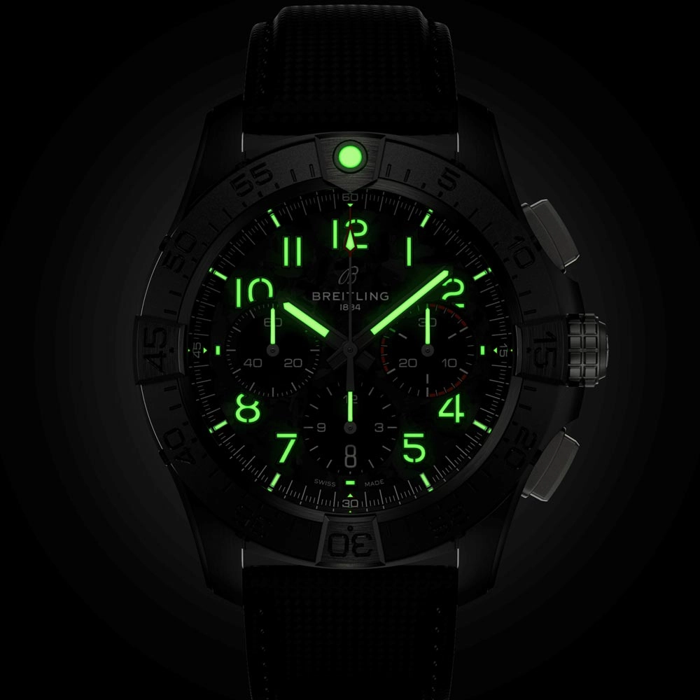 Breitling Avenger B01 Chronograph 44mm Night Mission Black Dial Ceramic Automatic Gents Watch SB0147101B1X1