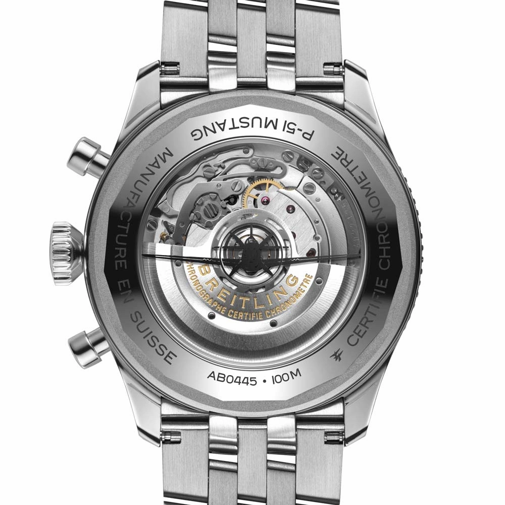 Breitling AVI B04 Chronograph GMT P-51 Mustang 46mm Black Dial Automatic Gents Watch AB04453A1B1A1