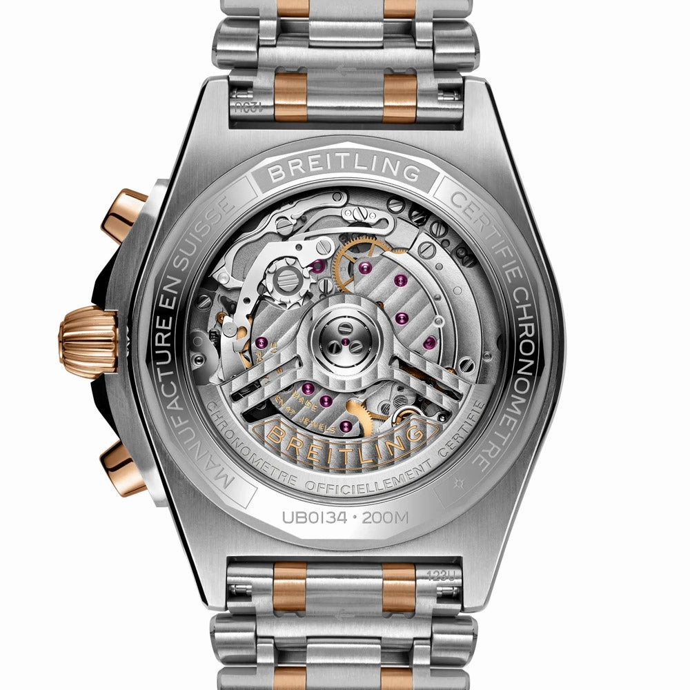 Breitling Chronomat B01 42mm Green Dial 18ct Rose Gold and Steel Automatic Chronograph Gents Watch UB0134131L1U1