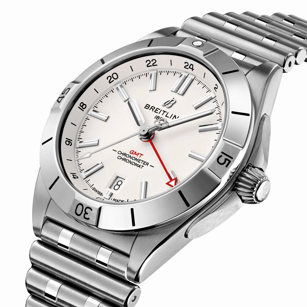 Breitling Chronomat GMT 40mm White Dial Automatic Gents Watch A32398101A1A1