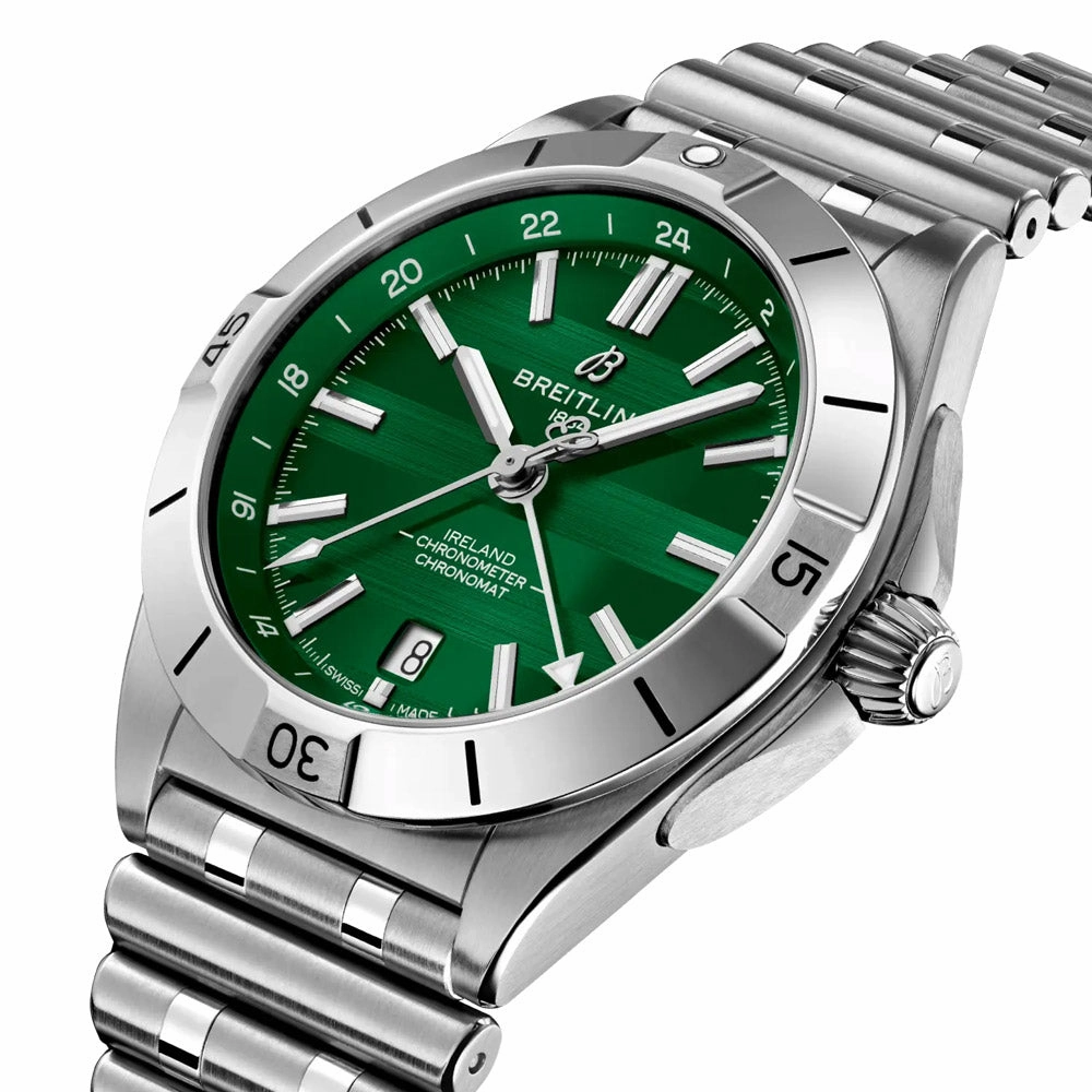 Breitling Chronomat GMT Six Nations Ireland Limited Edition 40mm Green Dial Automatic Gents Watch A323987B1L1A1