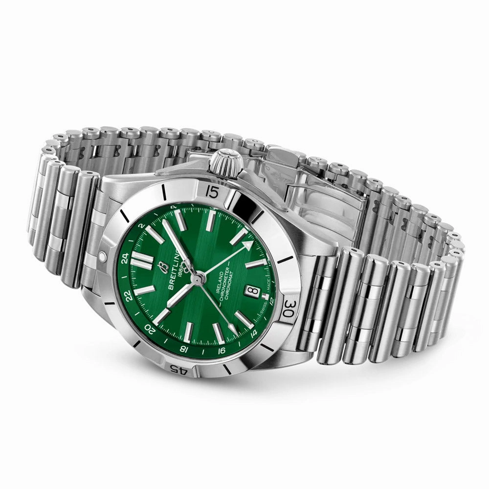 Breitling Chronomat GMT Six Nations Ireland Limited Edition 40mm Green Dial Automatic Gents Watch A323987B1L1A1