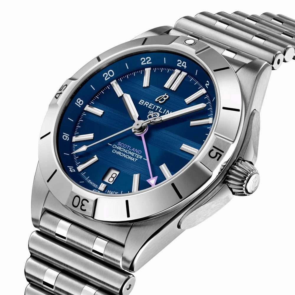 Breitling Chronomat GMT Six Nations Scotland Limited Edition 40mm Blue Dial Automatic Gents Watch A323986B1C1A1
