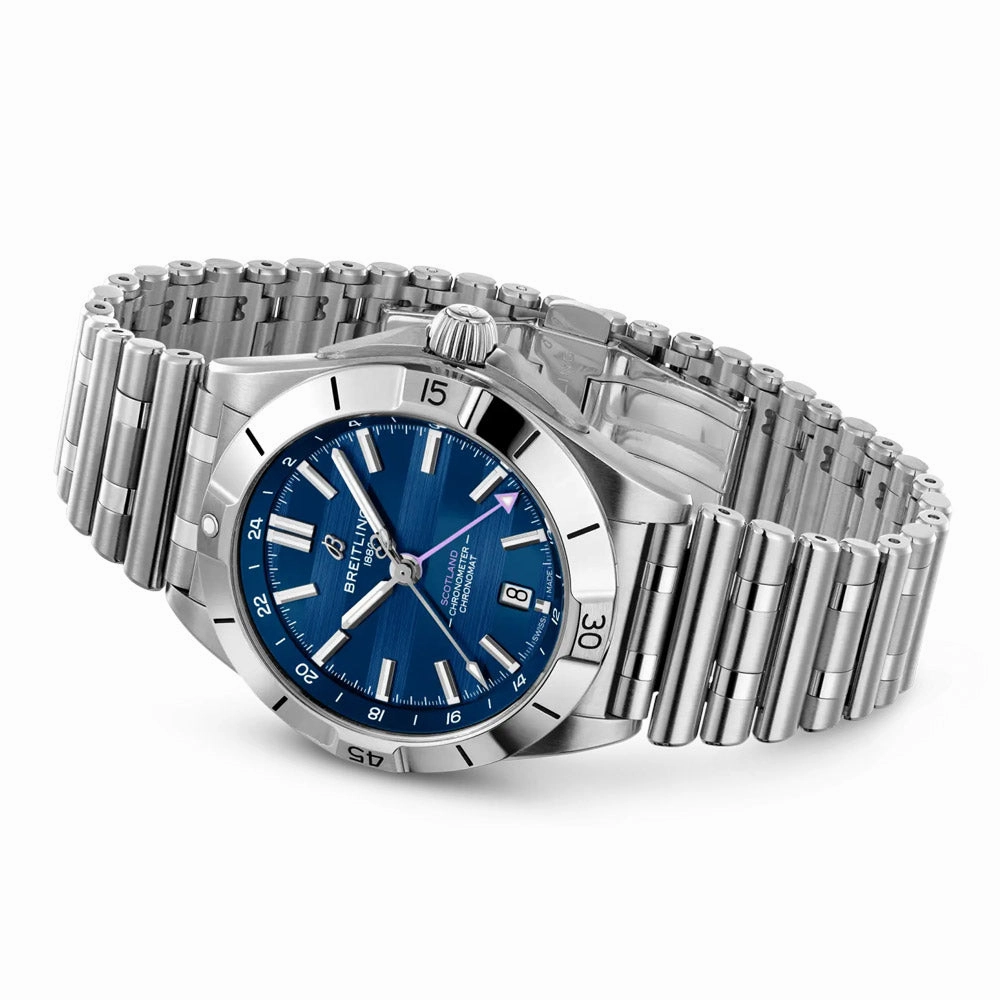 Breitling Chronomat GMT Six Nations Scotland Limited Edition 40mm Blue Dial Automatic Gents Watch A323986B1C1A1