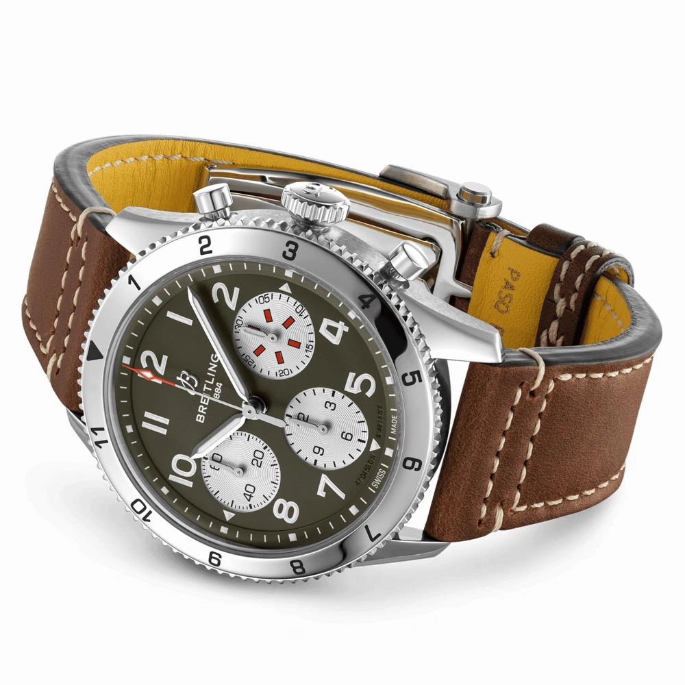Breitling Classic AVI Curtiss Warhawk 42mm Green Dial Automatic Chronograph Gents Watch A233802A1L1X1