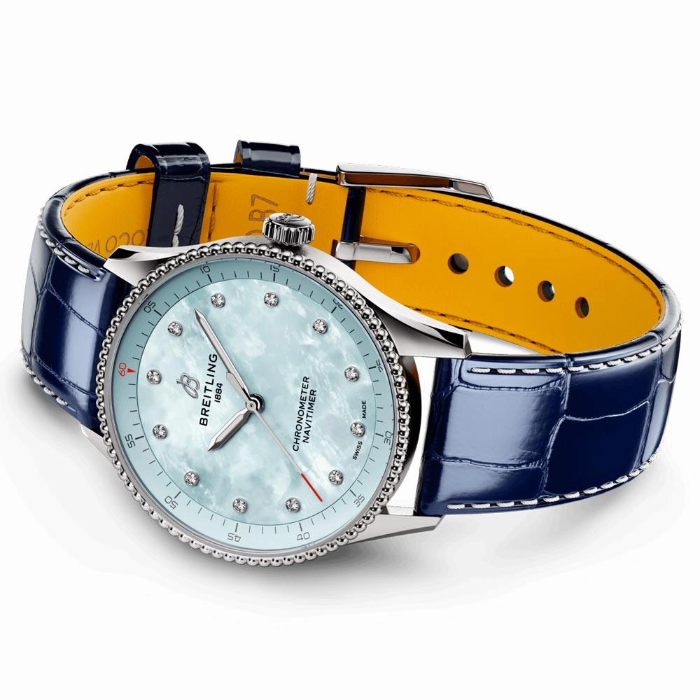 Breitling Navitimer 32mm Blue MOP Dial Quartz Ladies Watch A77320171C1P1