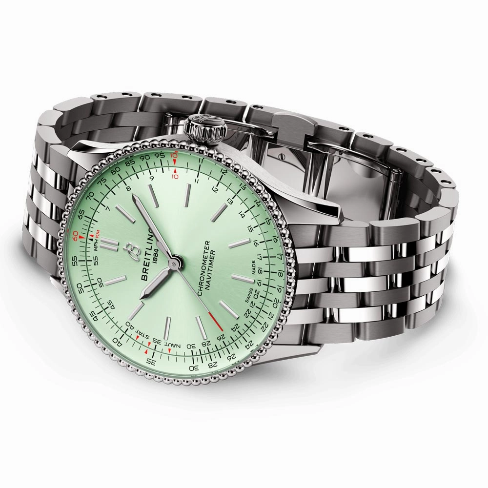Breitling Navitimer 36mm Mint Green Dial Automatic Watch A17327361L1A1